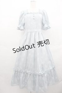 m petit by misako / NINA'S 花柄スクエアネックワンピース M サックス I-25-07-19-045-LO-OP-HD-ZI