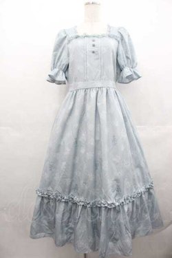 画像1: m petit by misako / NINA'S 花柄スクエアネックワンピース M サックス I-25-07-19-045-LO-OP-HD-ZI