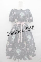 Emily Temple cute / FlowerBouquetワンピース M グレー I-25-07-19-048-ET-OP-HD-ZI