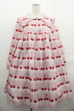 画像1: Shirley Temple / チェリースカラップレースワンピース 154〜162CM ピンク I-25-07-19-055-ET-OP-HD-ZI