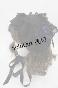 Moi-meme-Moitie / ローズクロスアーチヘッドドレス  黒Ｘ青 I-25-07-19-063-MO-AC-HD-ZI