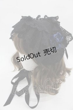 画像1: Moi-meme-Moitie / ローズクロスアーチヘッドドレス  黒Ｘ青 I-25-07-19-063-MO-AC-HD-ZI