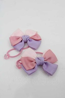画像1: LOLITAその他(お買取対象外) / 2カラーリボンヘアゴム  ピンクＸラベンダー I-25-07-19-071-LO-AC-HD-ZI