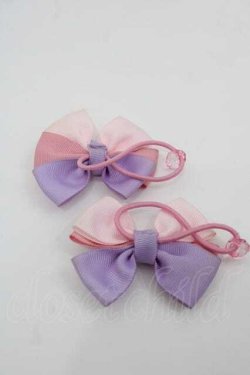画像2: LOLITAその他(お買取対象外) / 2カラーリボンヘアゴム  ピンクＸラベンダー I-25-07-19-071-LO-AC-HD-ZI