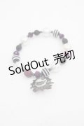 ANNA SUI / ジャックモチーフゴムブレスレット  白Ｘ黒Ｘ紫 I-25-07-19-084-PU-AC-HD-ZI