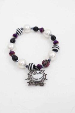 画像2: ANNA SUI / ジャックモチーフゴムブレスレット  白Ｘ黒Ｘ紫 I-25-07-19-084-PU-AC-HD-ZI