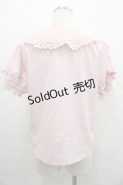 画像2: axes femme kawaii / 梯子レース半袖ブラウス  ピンク I-25-07-19-008-AX-BL-HD-ZI