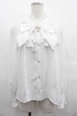 画像1: axes femme kawaii / スタンド襟フリルブラウス  白 I-25-07-19-010-AX-BL-HD-ZI