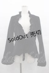 Moi-meme-Moitie / 別珍袖フレアージャケット  黒 I-25-07-19-030-MO-JA-HD-ZI