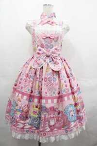 Angelic Pretty / Toy's Donut Dinerジャンパースカート  ピンク I-25-07-19-036-AP-OP-HD-ZI