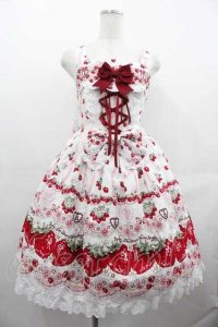 BABY,THE STARS SHINE BRIGHT / Juicy Strawberry MemoryジャンパースカートI  白 I-25-07-19-037-BA-OP-HD-ZI
