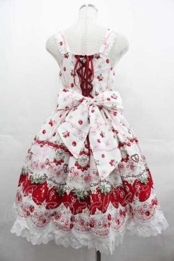 画像2: BABY,THE STARS SHINE BRIGHT / Juicy Strawberry MemoryジャンパースカートI  白 I-25-07-19-037-BA-OP-HD-ZI