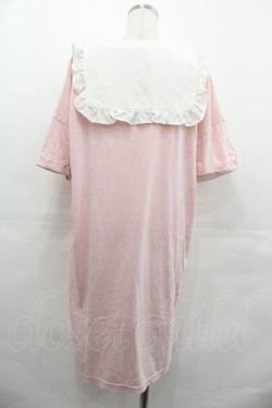 画像2: Ank Rouge / シフォンつけ襟半袖ワンピース  ピンク I-25-07-23-050-CA-OP-HD-ZI