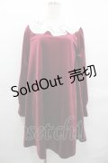 Ank Rouge / シフォン襟ベルベット長袖ワンピース  ボルドー I-25-07-23-055-CA-OP-HD-ZI
