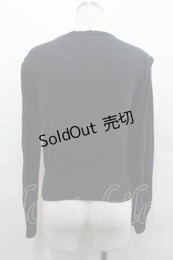 画像2: E hyphen world gallery / いちごリボン刺繍ニットカーディガン  黒Ｘ赤Ｘ白 I-25-07-23-007-LO-TO-HD-ZI