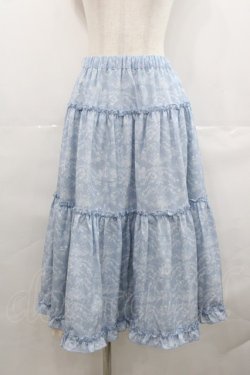 画像1: m petit by misako / NINA'S RVパニエスカート S サックスＸアイボリー I-25-07-23-071-LO-SK-HD-ZI