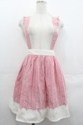 axes femme POETIQUE / ストライプサス付きスカート  赤Ｘ白 I-25-07-23-086-AX-SK-HD-ZI