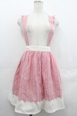axes femme POETIQUE / ストライプサス付きスカート  赤Ｘ白 I-25-07-23-086-AX-SK-HD-ZI