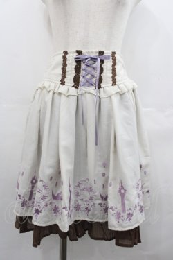 画像1: axes femme POETIQUE / Disneyラプンツェル/ハイウエスト刺繍スカート  アイボリー I-25-07-23-088-AX-SK-HD-ZI