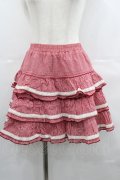 PUTUMAYO / ギンガムチェック3段スカート  赤Ｘ白チェック I-25-07-23-094-PT-SK-HD-ZI