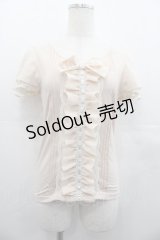 Ank Rouge / シフォンリボンフリル半袖カットソー  ピンク I-25-07-23-016-CA-TO-HD-ZI