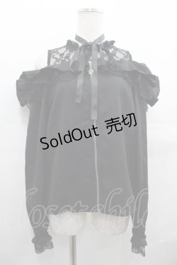 画像1: MA*RS / レースハイネックオフショルブラウス  黒 I-25-07-23-019-EL-BL-HD-ZI