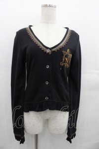 PUTUMAYO / バタフライチャームカーデ  黒Ｘブラウン I-25-07-23-025-PT-TO-HD-ZI