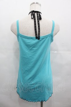 画像2: ALGONQUINS / 裾ロゴ刺繍キャミトップス  青Ｘ黒 I-25-07-23-026-AL-TO-HD-ZI