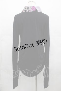 画像2: gouk / 和柄襟&もみじプリントカットソー  黒Ｘ紫 I-25-07-23-028-GO-TO-HD-ZI