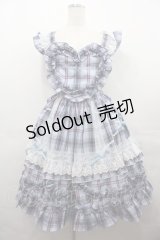 Angelic Pretty / Heart胸あて付スカート(タータン)  サックス I-25-07-27-056-AP-SK-HD-ZI