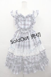 Angelic Pretty / Heart胸あて付スカート(タータン)  サックス I-25-07-27-056-AP-SK-HD-ZI