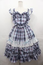 画像1: Angelic Pretty / Heart胸あて付スカート(タータン)  サックス I-25-07-27-056-AP-SK-HD-ZI (1)