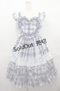 画像1: Angelic Pretty / Heart胸あて付スカート(タータン)  サックス I-25-07-27-056-AP-SK-HD-ZI