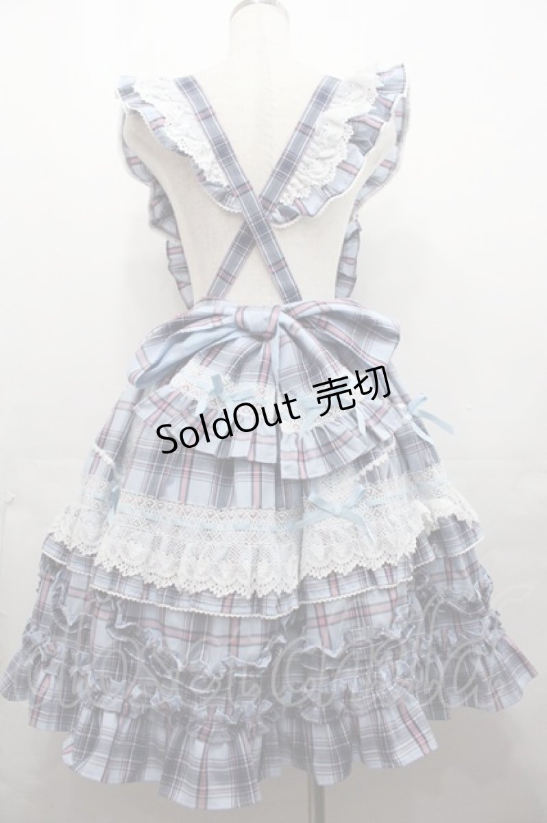 画像2: Angelic Pretty / Heart胸あて付スカート(タータン)  サックス I-25-07-27-056-AP-SK-HD-ZI (2)