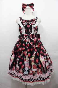 画像1: Angelic Pretty / Lyrical Bunny ParlorジャンパースカートSET  黒 I-25-07-27-057-AP-OP-HD-ZI