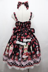 画像2: Angelic Pretty / Lyrical Bunny ParlorジャンパースカートSET  黒 I-25-07-27-057-AP-OP-HD-ZI (2)
