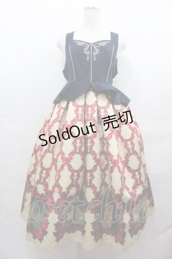 画像1: axes femme / 白雪姫ワンピース  ネイビーＸイエローＸ赤 I-25-07-27-060-AX-OP-HD-ZI