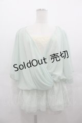 Ank Rouge / シフォン重ね風トップス  ミントＸアイボリー I-25-07-27-009-CA-TO-HD-ZI
