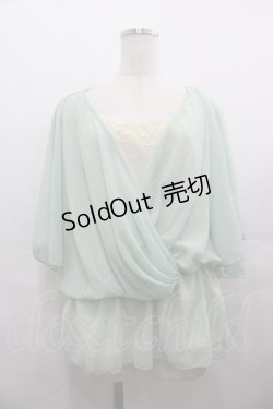 画像1: Ank Rouge / シフォン重ね風トップス  ミントＸアイボリー I-25-07-27-009-CA-TO-HD-ZI