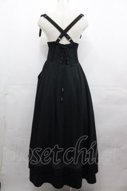 画像2: Rozen Kavalier / 薔薇刺繍ZIPロングジャンパースカート  黒 I-25-07-27-081-OO-OP-HD-ZI