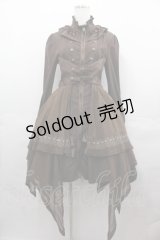 OZZ ANGELO / 薔薇刺繍ナポレオンワンピース  ブラウン I-25-07-27-083-OO-OP-HD-ZI