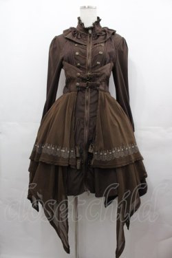 画像1: OZZ ANGELO / 薔薇刺繍ナポレオンワンピース  ブラウン I-25-07-27-083-OO-OP-HD-ZI