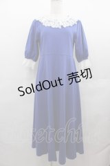Moi-meme-Moitie / コフィンレースカトリーヌワンピース  青 I-25-07-27-084-MO-OP-HD-ZI