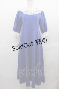 Moi-meme-Moitie / コフィンレースカトリーヌワンピース  青 I-25-07-27-084-MO-OP-HD-ZI