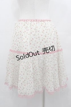 画像2: MILK / ミニフラワーシフォンスカート  アイボリーＸピンク I-25-07-27-090-ML-SK-HD-ZI