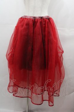 画像1: MR corset / リボンチュールスカート  赤 I-25-07-27-091-PU-SK-HD-ZI