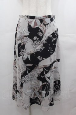 画像1: INGEBORG / 百合柄プリントスカート  黒Ｘピンク I-25-07-27-096-LO-SK-HD-ZI