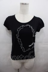 MILK / フリルハートパフTシャツ  黒Ｘ白 I-25-07-27-012-ML-TO-HD-ZI