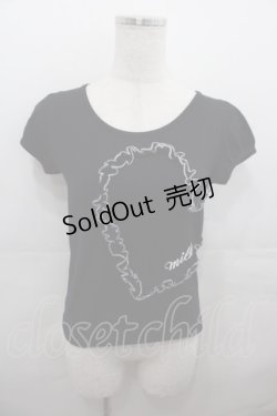 画像1: MILK / フリルハートパフTシャツ  黒Ｘ白 I-25-07-27-012-ML-TO-HD-ZI