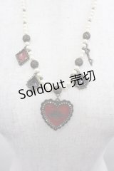 BABY,THE STARS SHINE BRIGHT / HEART TRUMPネックレス  赤Ｘアンティーク I-25-07-27-110-BA-AC-HD-ZI